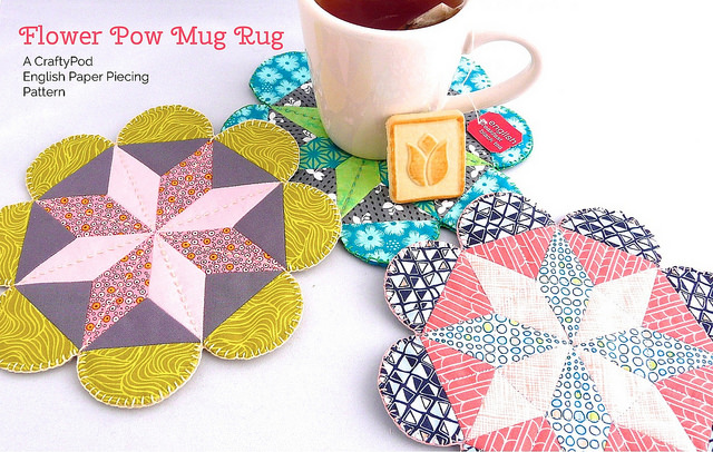 Flower POW Mug Rug: an EPP Pattern