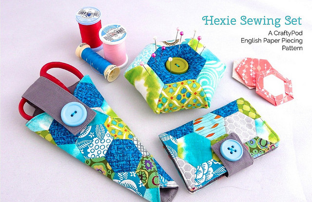 The Hexie Sewing Set: a New English Paper Piecing PDF Pattern